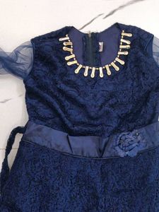 Elegant Navy Blue Girls Dress