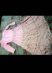 Beautiful Pink Anarkali Suit With Dupatta