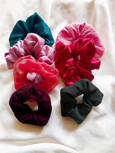 Multicolour Scrunchies ( Pack Of - 6 )