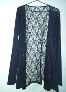 Elegant Blue Lace Cardigan
