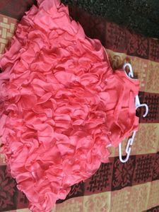 Coral Ruffle Party Dress