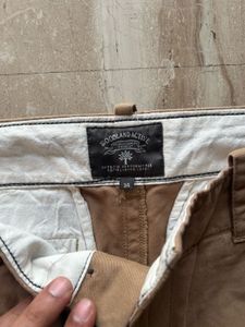 Khaki Straight Fit Trousers