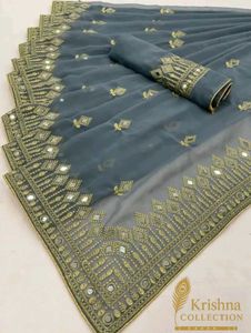 Elegant Mirror Work Saree