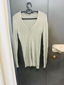 Button-Down Long Sleeve Top