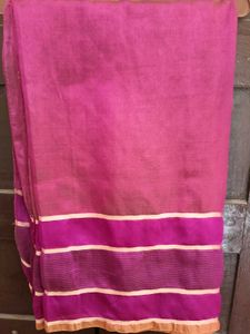 Magenta &amp; Mustard Comb. Kota Doria Silk Saree