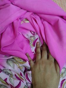 Pink Floral Saree