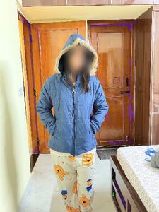 Blue Padded Hooded Jacket