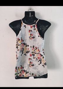 White Top With Floral Print