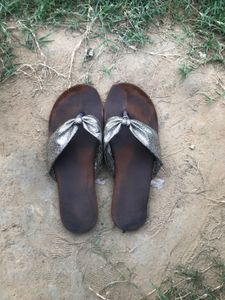 Brown Open Toe Flats