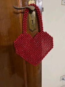 Heart Shaped Beaded Bag