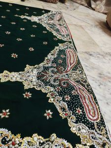 Dark Green 🍏 Saree Heavyworks 💎