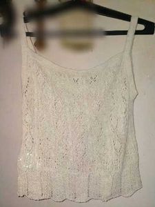 White Knit Tank Top