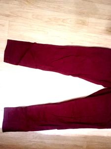 Burgundy Casual Pants