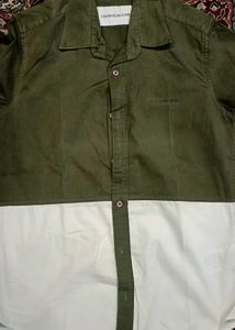 Calvin Klein Jeans Olive & White Button-Down