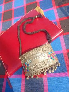 Handcrafted black polish Peacock Pendant Necklace