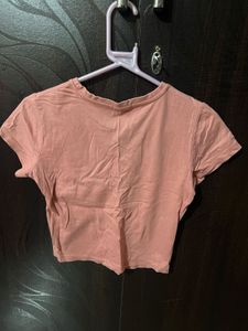 Pink Basic Crop Top - L