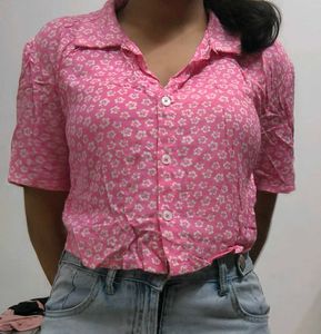 Floral Pink Crop Top