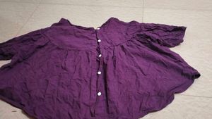 Purple Button-Down Top