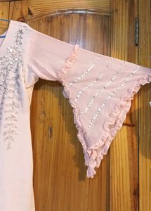 Blush Beaded Floral Top