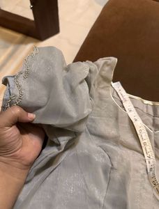 Grey  Shimmery saree with blouse