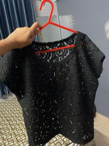 Transperent Black Net Top