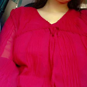 Red Sheer Top