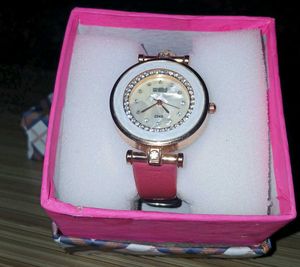 Pink Watch With White Dial