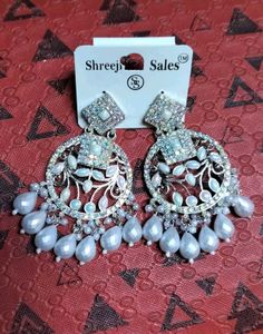 Trendy White Earring