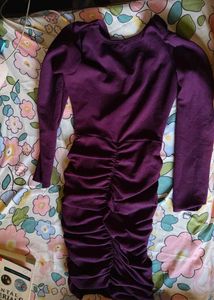 Purple Ruched Bodycon Dress