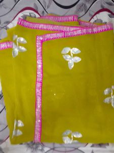 Elegant Chartreuse &amp; Greenish Saree