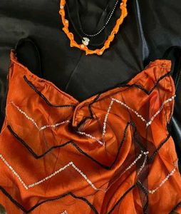 Chic Orange Patterned Dress