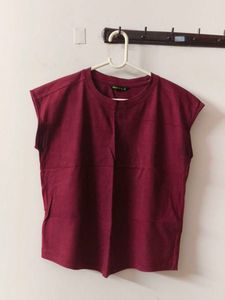 Maroon Cap Sleeve Top