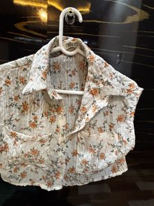 White Floral Crop Top  Not Used