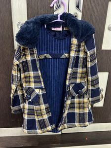 Dress With Overcoat For Kids