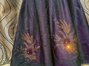Purple Silk Ethnic Gown