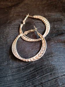 Textured Gold Hoop Earrings
