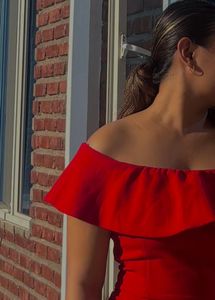 Zara Red Off Shoulder Bodycon