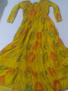Yellow Floral Print Kurta