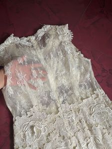 Elegant Lace Maxi Dress with organza