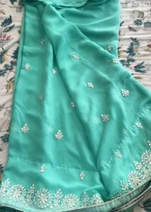 Aqua Green Sequence Saree...