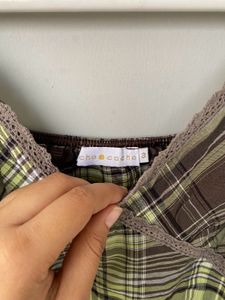 Checked Lace Vinatge Top