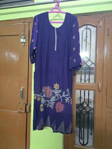 Elegant Purple Kurta Set with Shawl