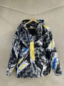 Abstract Print Hooded Jacket