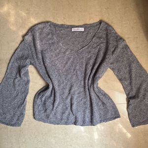 Gray V-Neck Sweater
