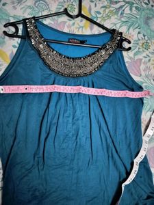 Beautiful Embellished Teal Blue Top