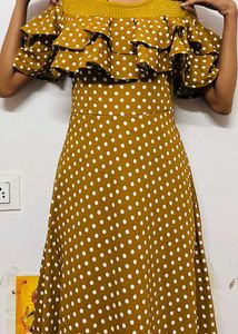 Net Embellished Mustard Gown