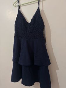Navy Tiered Mini Dress