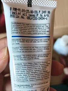 FCL Multivitamin Face Mask