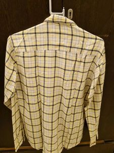 Stylish Men&#39;s Yellow Plaid Casual Shirt