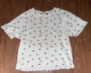 Floral Ribbed Crop Top